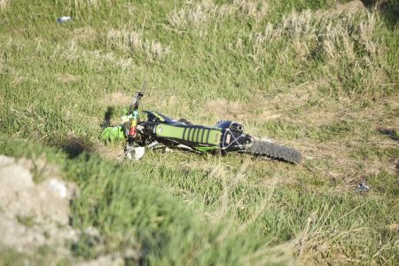 Two hurt in dirtbike crash